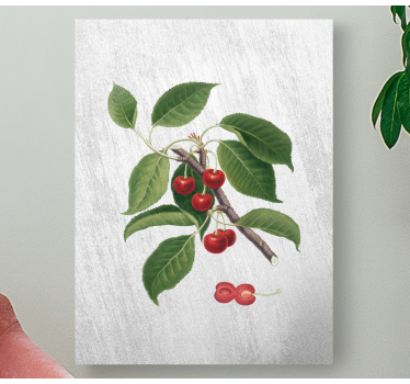 Canvas stilleven en fruit kersentak detail - TenStickers