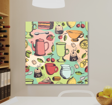 Canvas stilleven en fruit kleurrijke keuken vazen - TenStickers