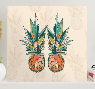 Canvas stilleven en fruit tropisch ananas duo - TenStickers