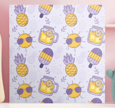 Canvas stilleven en fruit zonnige ananastraktaties - TenStickers