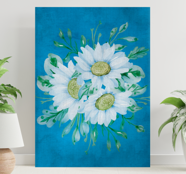 Delicate witte bloemen Canvas bloem en plant - TenStickers
