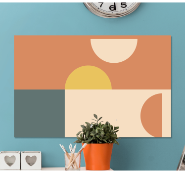 Geometrische canvas schilderij Halve cirkels en rechthoeken - TenStickers