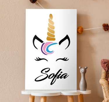 Gepersonaliseerde canvas schilderij Aangepaste eenhoorn - TenStickers