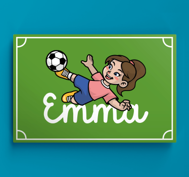 Meisje voetballer met naam - TenStickers