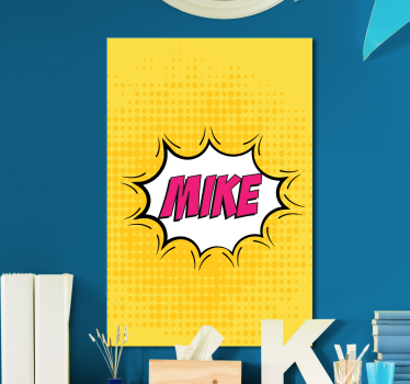 Gepersonaliseerde canvas schilderij Stripboek naam - TenStickers