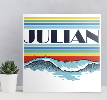 Gepersonaliseerde Retro golven canvas schilderij  - TenStickers