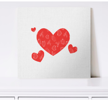 Hartpatroon op witte achtergrond canvas - TenStickers