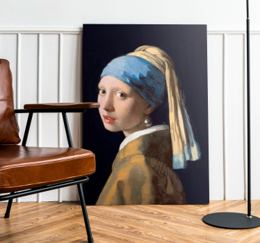 Het meisje met de parel canvas schilderij - TenStickers