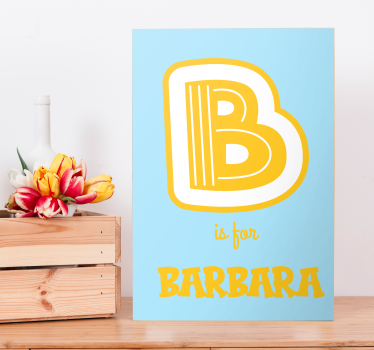 Initiaal en naamalfabet Gepersonaliseerde schilderij canvas - TenStickers