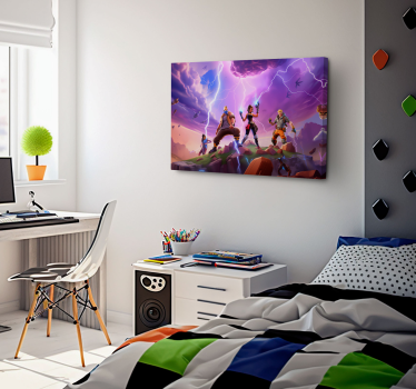 Karakters in een storm videogames canvas - TenStickers