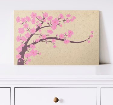Kersenbloesem tak Canvas schilderij bloemen en planten - TenStickers