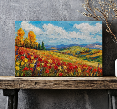 Kleurrijk veld Canvas landschap - TenStickers