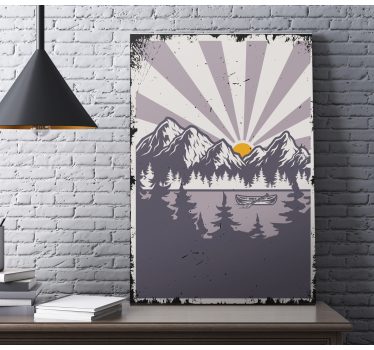 Landschapsmeer en bergen Canvas landschap - TenStickers