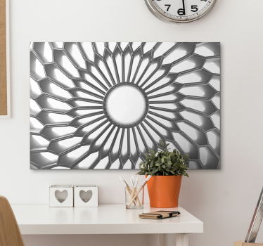 Mandala witte diamant 3d schilderij op canvas - TenStickers