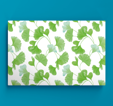 Modern canvas schilderij Groene ginkgo bladeren - TenStickers