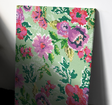 Mozaïek bloemmotief Canvas schilderijen bloemen - TenStickers