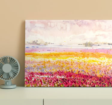 Pastoraal bloemenveld Canvas schilderij bloemen en planten - TenStickers