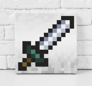 Pixel Zwaard videogames canvas schilderij - TenStickers