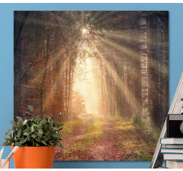 Rustig bospad Canvas landschap - TenStickers