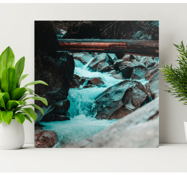 Snelstromende rivierstroom Canvas landschap - TenStickers