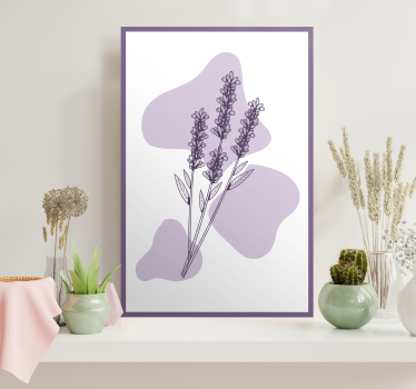 Tekening lavendelplant Canvas schilderijen bloemen - TenStickers