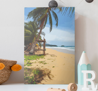 Tropisch strandgezicht Canvas landschap - TenStickers