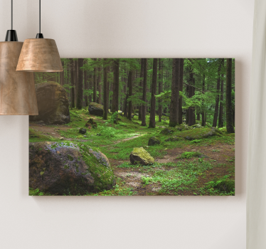 Weelderig bospad Canvas bomen - TenStickers