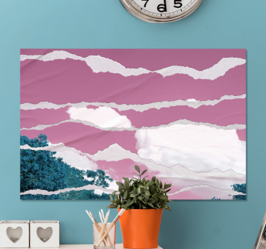 Kleuren boven de roze horizon Canvas landschap - TenStickers