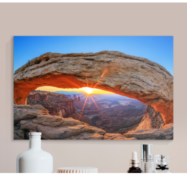 Zonsopgang boog uitzicht Canvas landschap - TenStickers