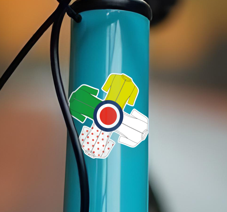 4 wielershirt en cirkel Fiets sticker - TenStickers