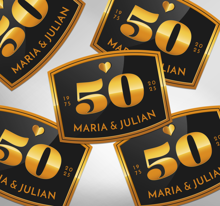 50-jarig jubileum met namen sticker huwelijk - TenStickers