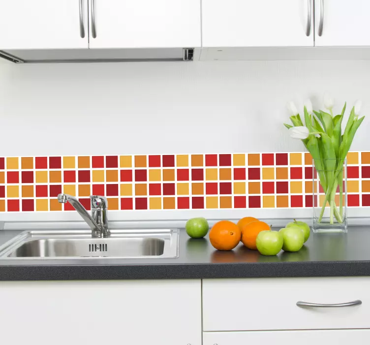 Warme tonen mozaik steentjes sticker - TenStickers