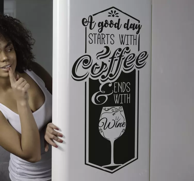 Keuken muursticker koffie & wijn - TenStickers