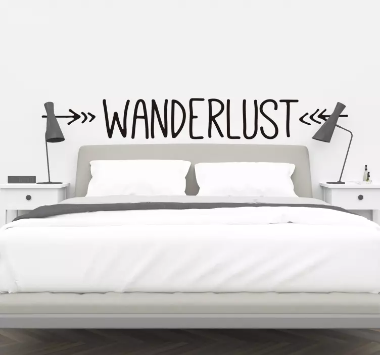 Slaapkamer muursticker wanderlust - TenStickers