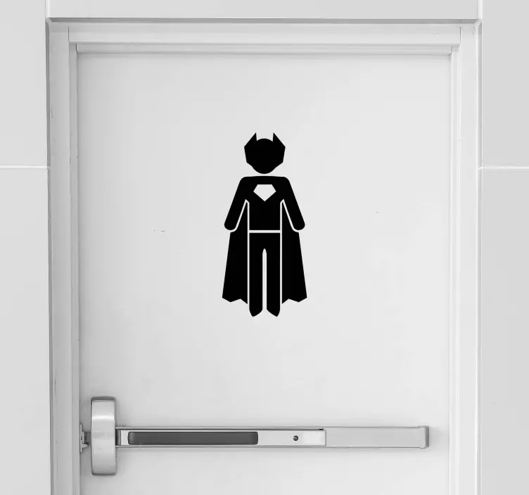 Deurstickers toilet superhelden man en vrouw - TenStickers