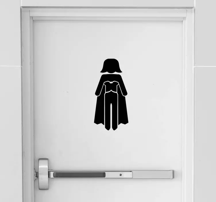 Deurstickers toilet superhelden man en vrouw - TenStickers