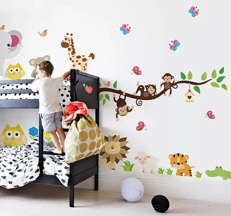 Muursticker kinderkamer jungle dieren - TenStickers