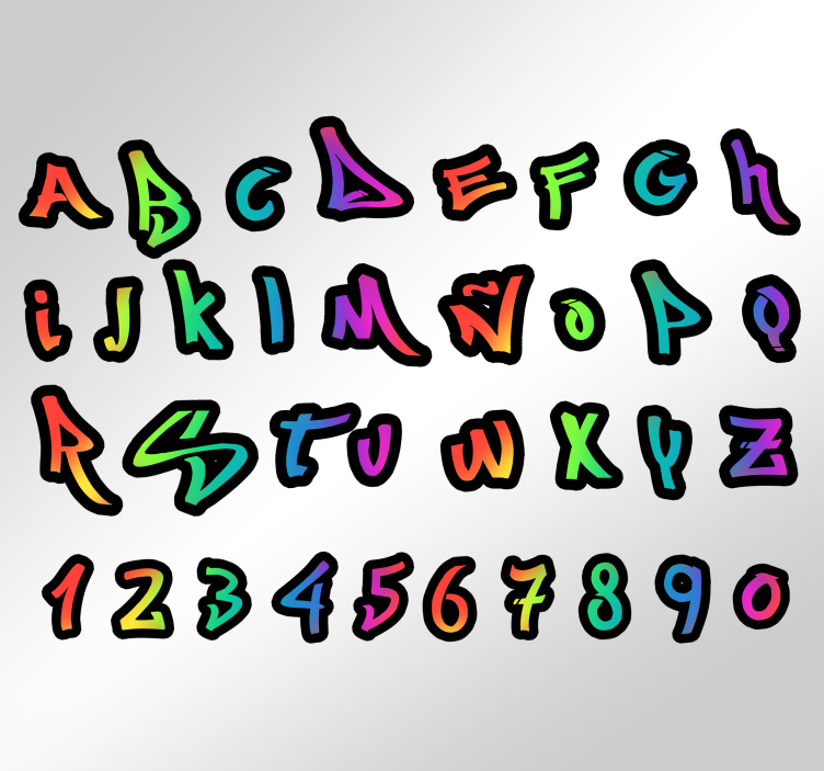 Tienerkamer muursticker naam graffiti - TenStickers