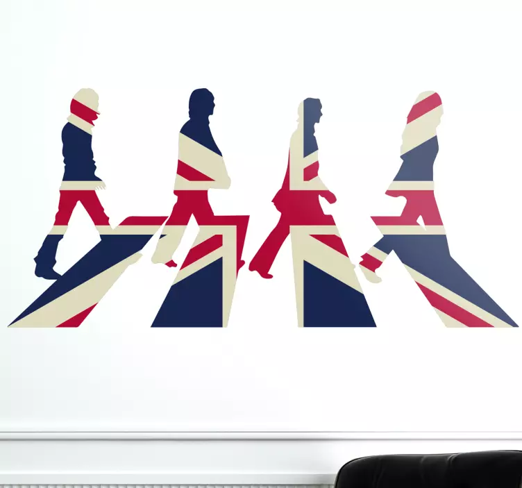 Muursticker Beatles Union Jack - TenStickers