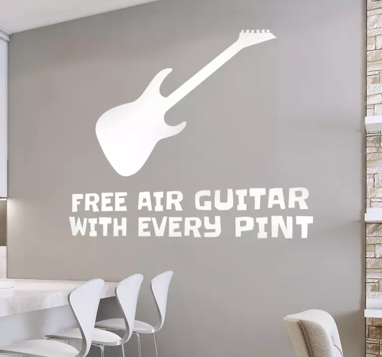 Muursticker Air Guitar with every Pint - TenStickers