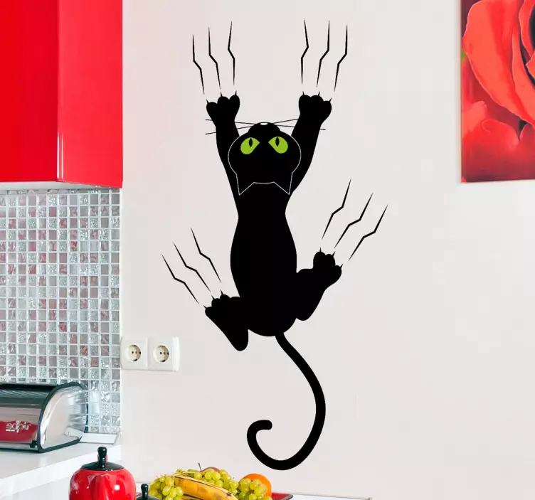 Muusticker kinderkamer Krassende kat - TenStickers