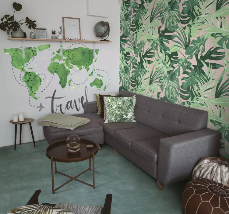 Muursticker wereldkaart travel - TenStickers