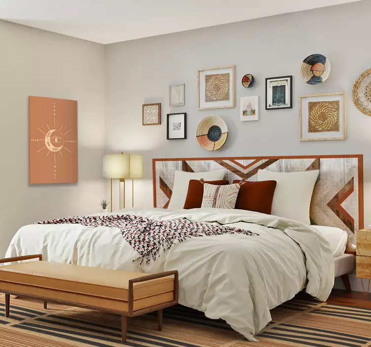 Geometrisch patroonontwerp sticker bed hoofdeinde - TenStickers