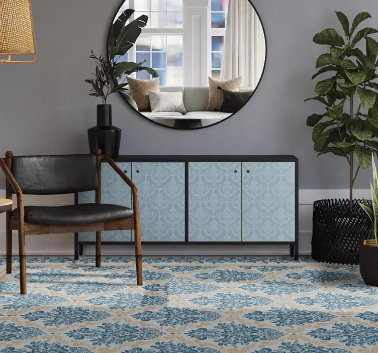 Blauwe elegante barok meubel sticker - TenStickers