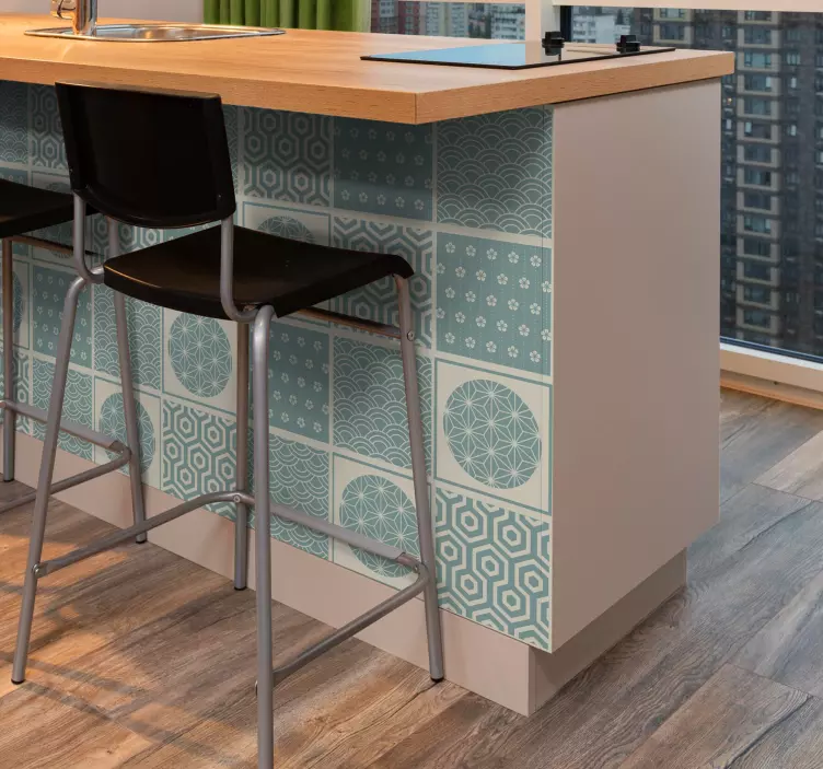 Groene japandi tegelsticker - TenStickers