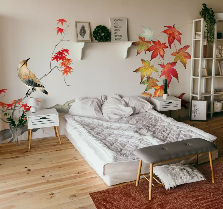 Slaapkamer muursticker Japanse esdoorn - TenStickers