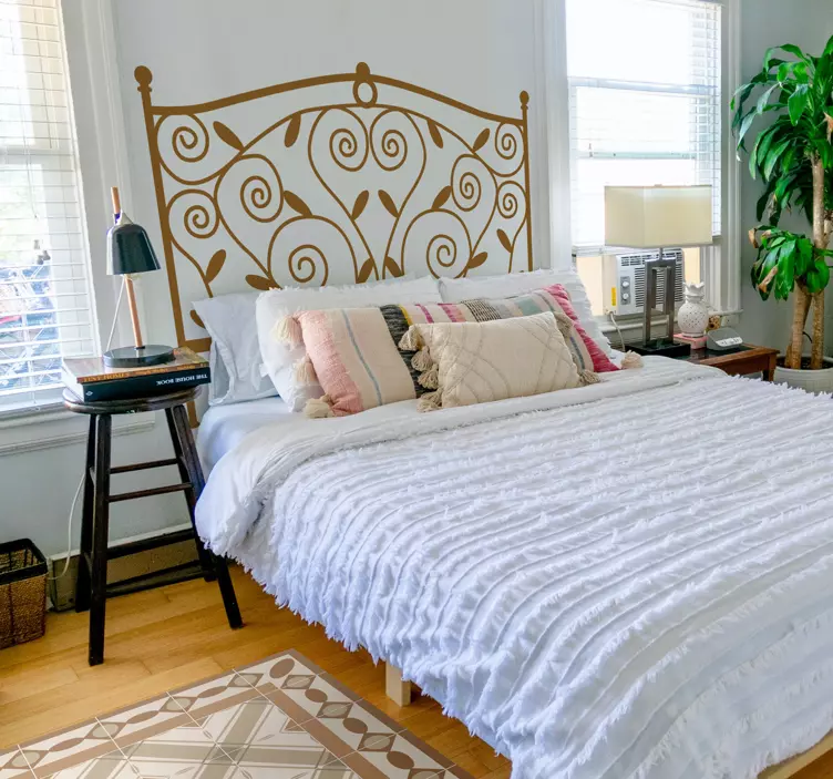 Muursticker hoofdeinde bed smeedijzer - TenStickers