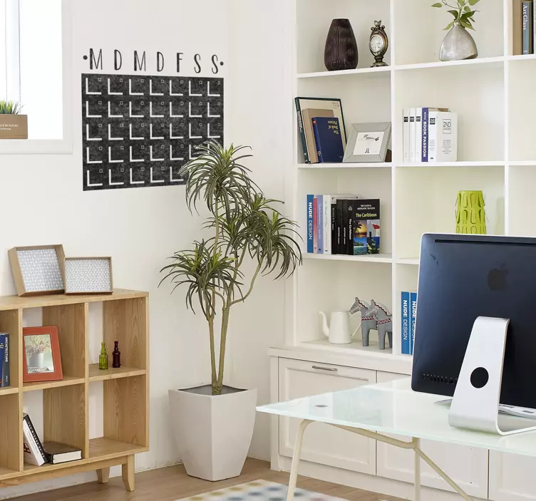 Weekdagen kalender krijtbord sticker - TenStickers