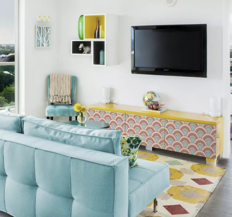 Geometrische vintage meubelsticker - TenStickers