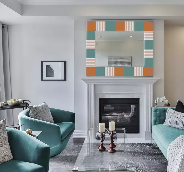 Spiegel muursticker positieve kleuren - TenStickers